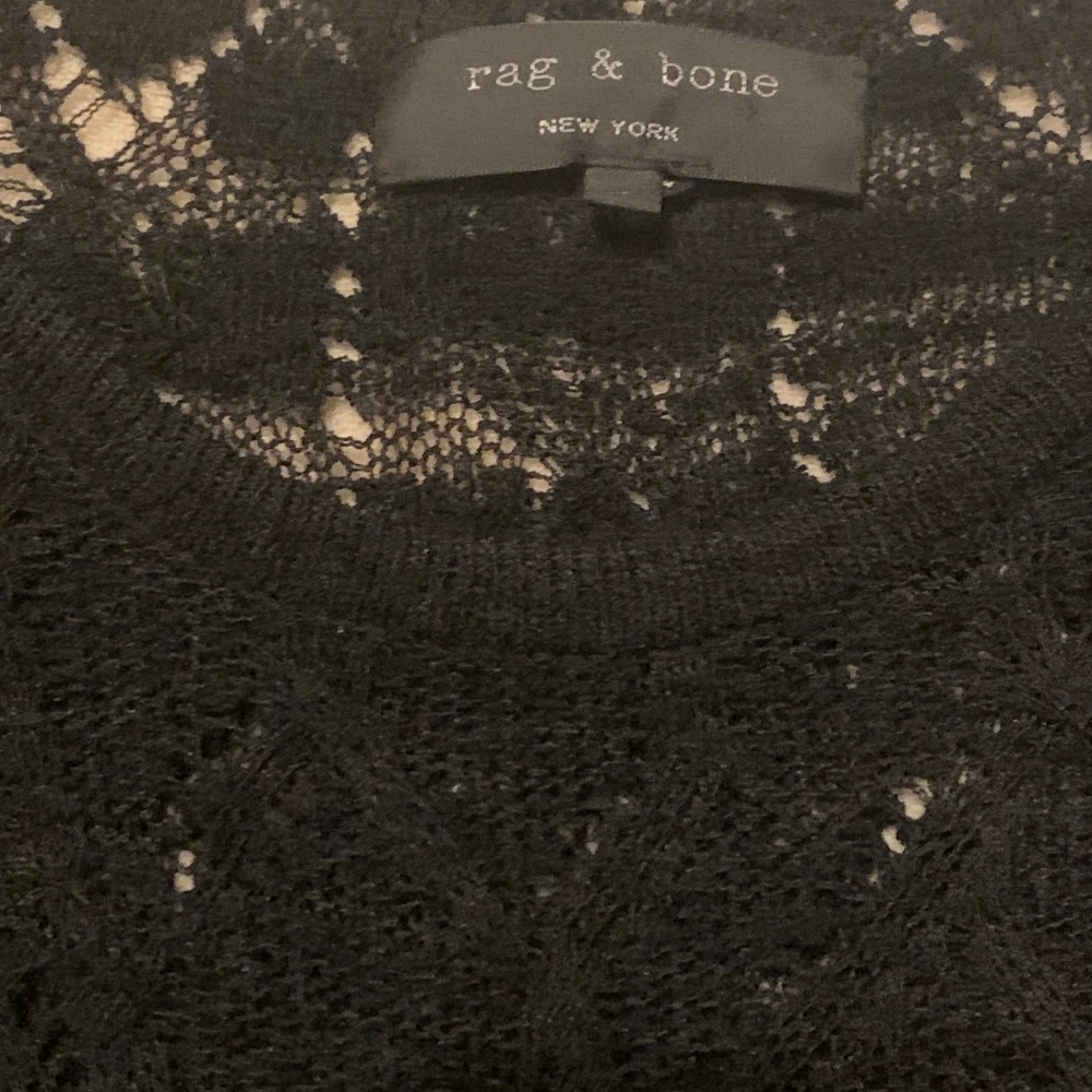 Rag & Bone Black Pointelle Sweater Small